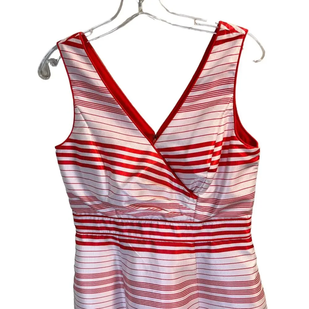 Jessica Simpson Womens Fit & Flare Dress Red White Stripe Size 6